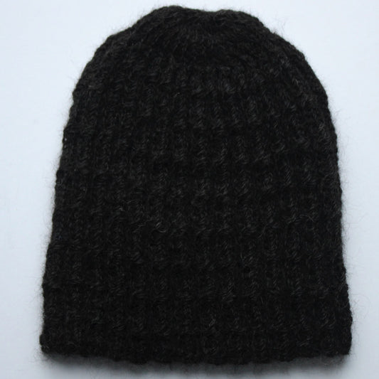 Alpaca Handknitted Hat - Black