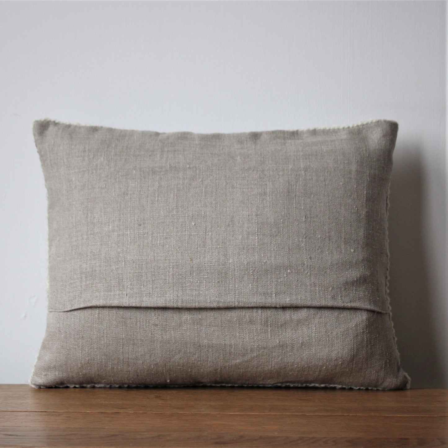 Crochet Cushion ~ Undyed Wool & Linen #2