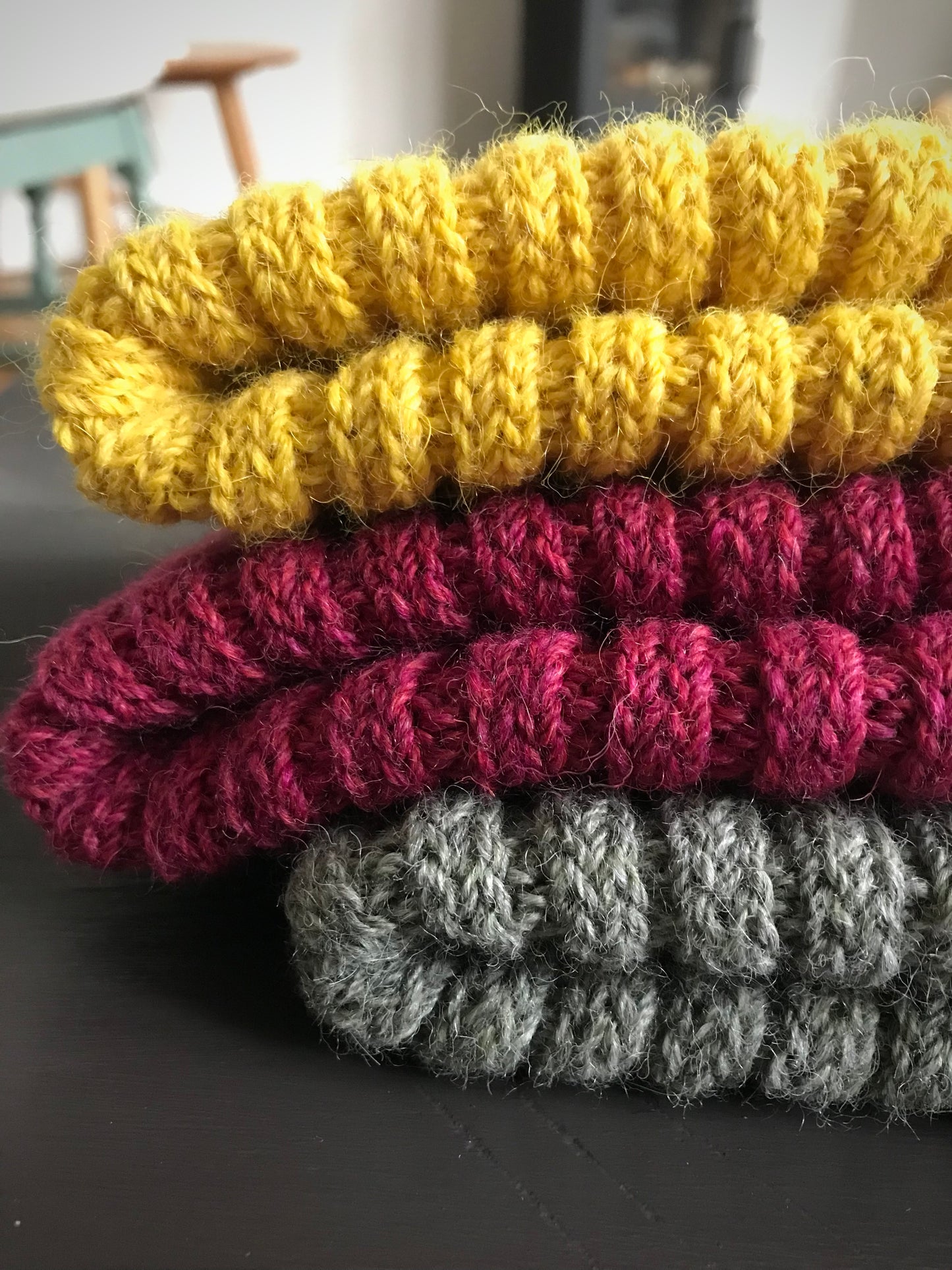 Alpaca & Shetland Handknitted Hat - Grey