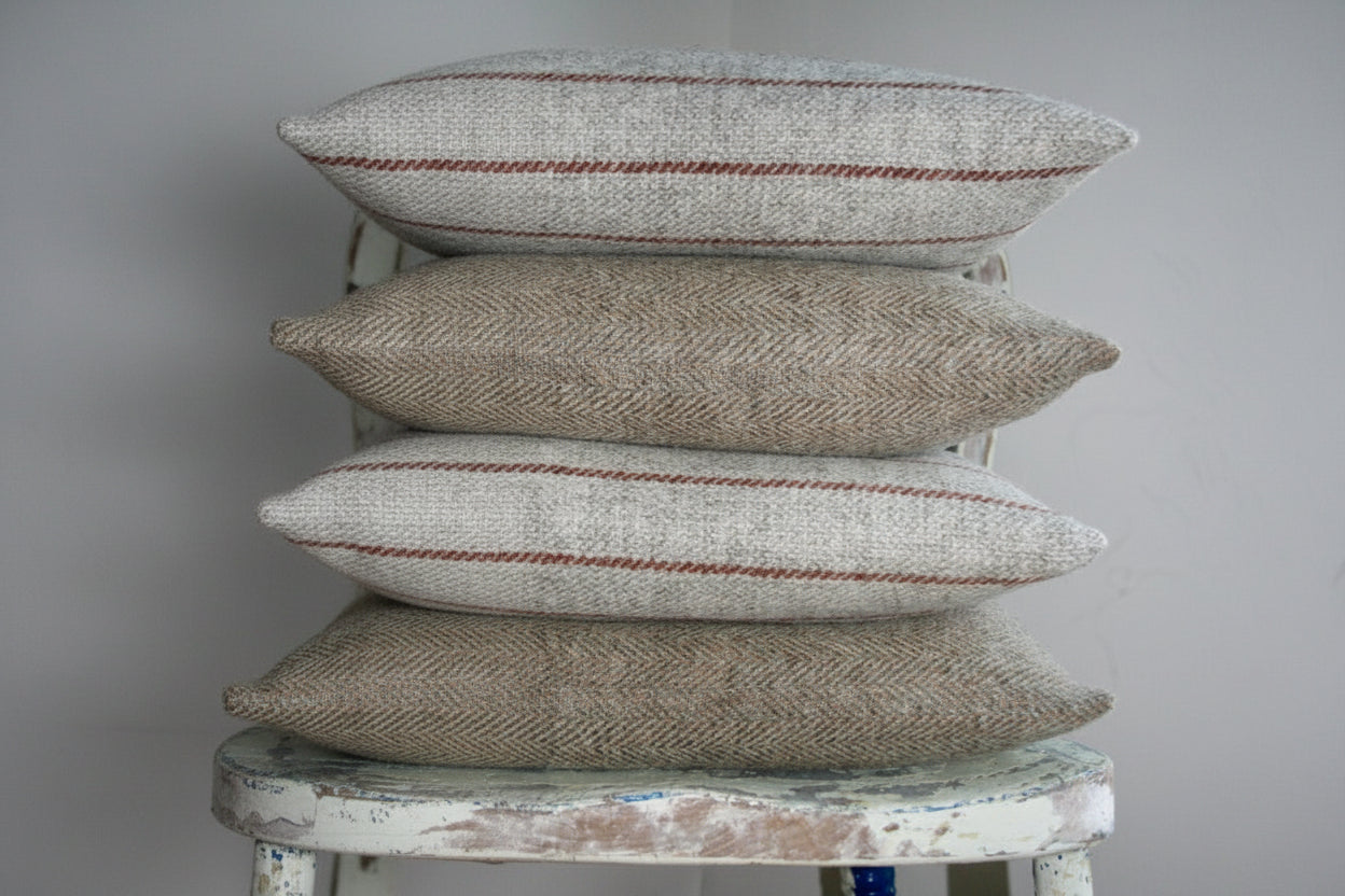 BRITISH BREED Cushion - Light Brown Herringbone