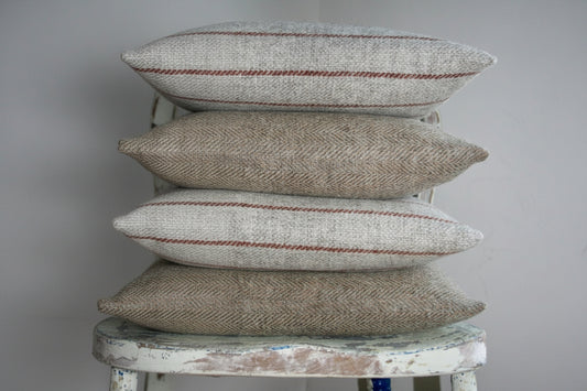 BRITISH BREED Cushion - Light Brown Herringbone