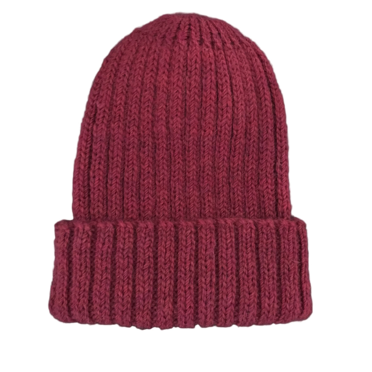 Alpaca & Shetland Handknitted Hat - Wine