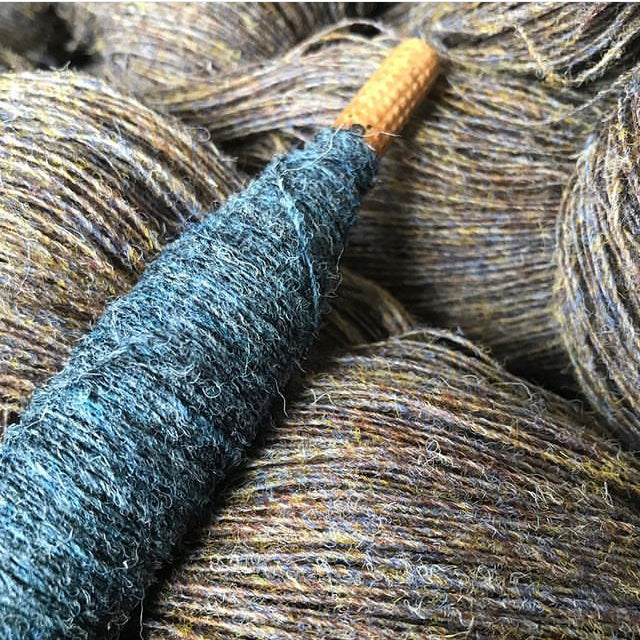 Harris Tweed ~ Blue & Light Brown - 4:4 Herringbone - #80