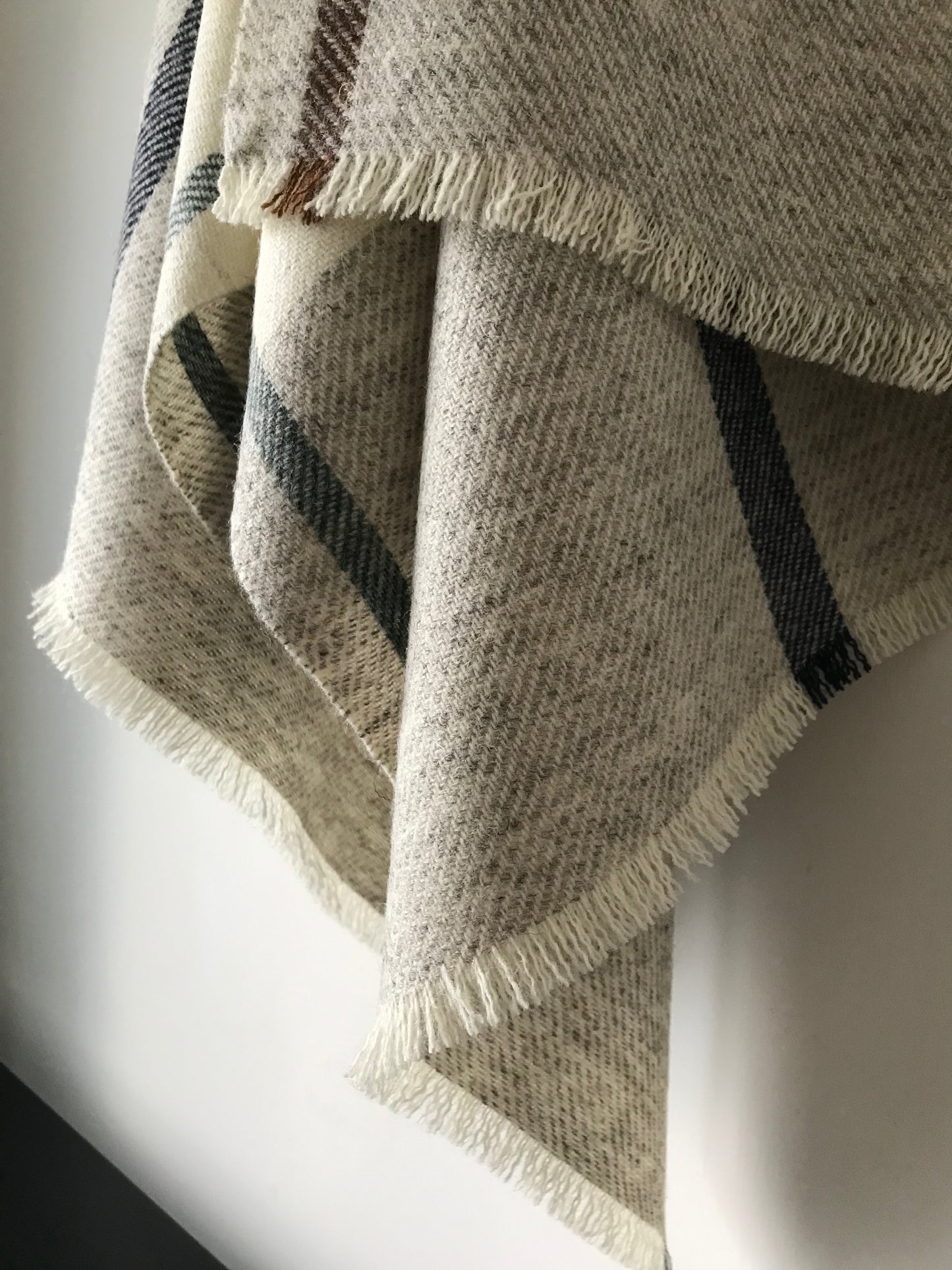 Woven Shawl - Grey Borders