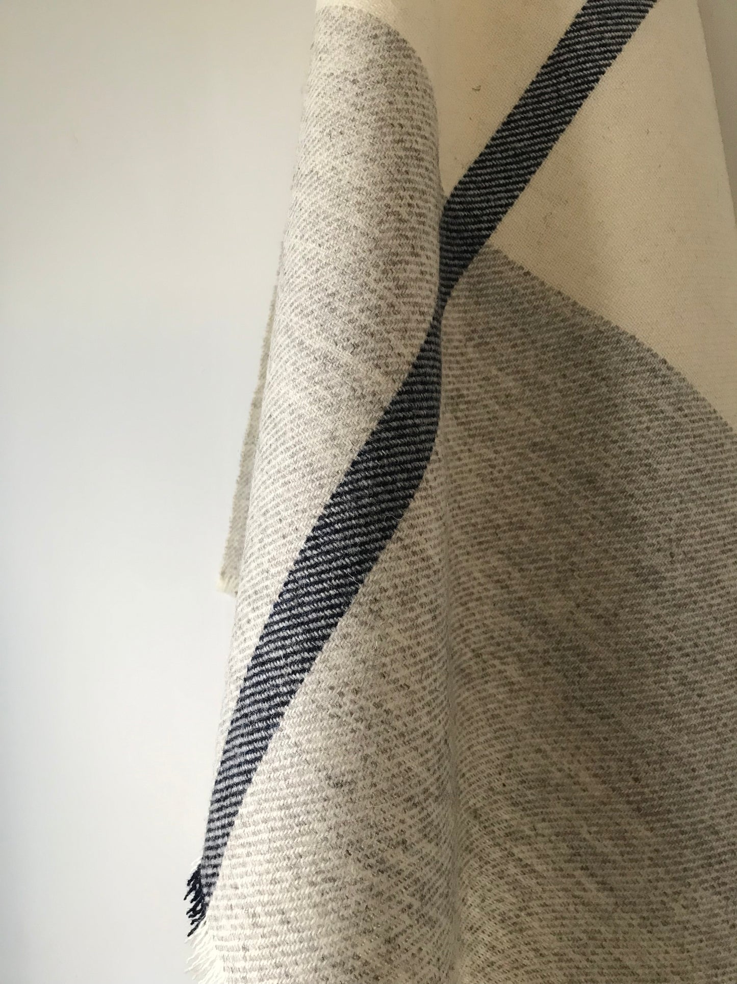 Woven Shawl - Grey Borders