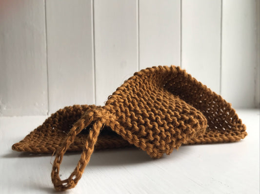 Handknitted Linen Cloth - Burnt Ochre