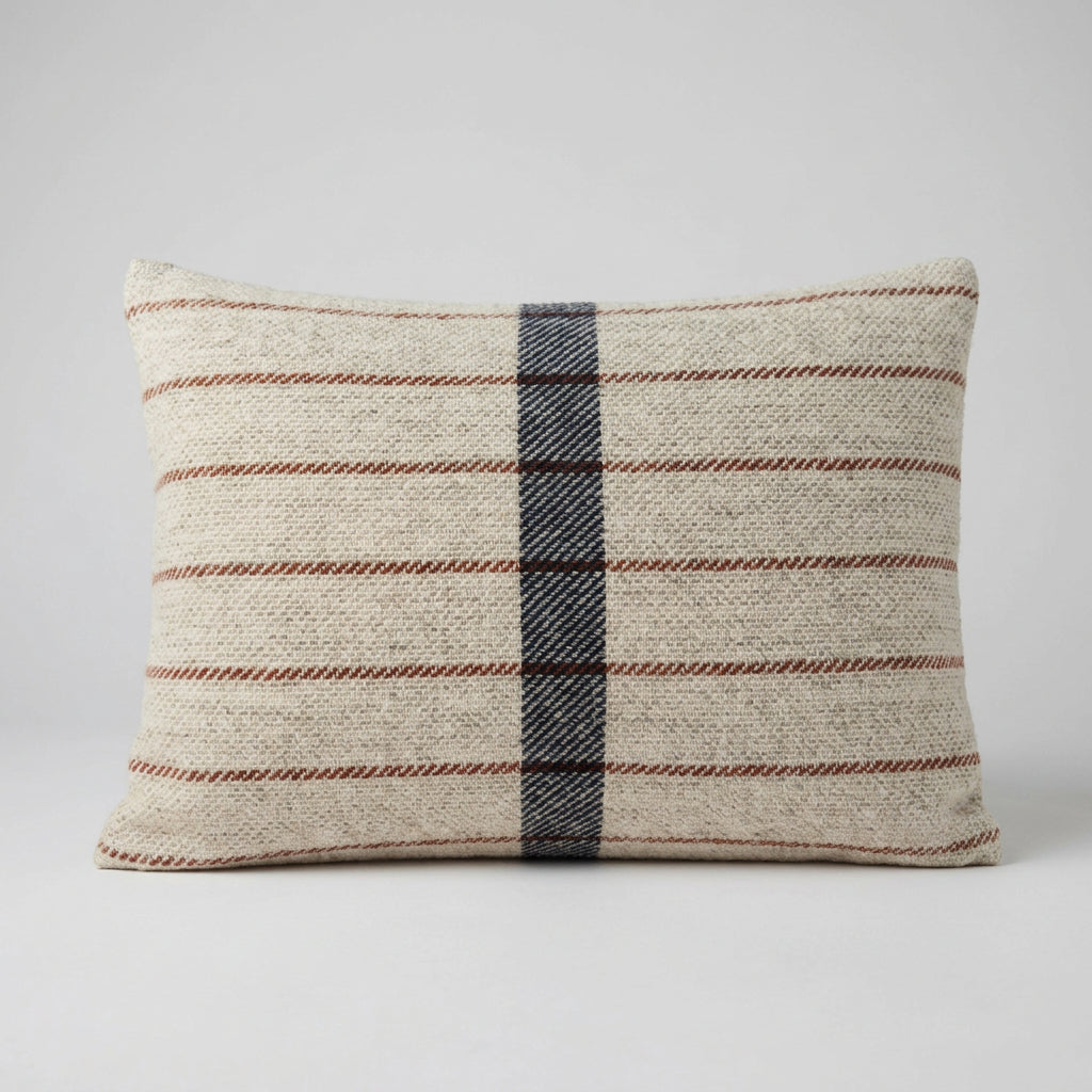 BRITISH BREED Cushion - Rust & Navy Stripe