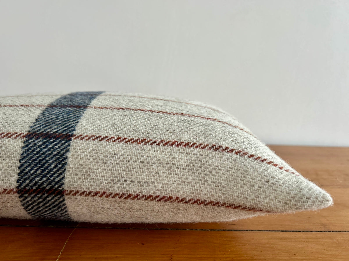 BRITISH BREED Cushion - Rust & Navy Stripe